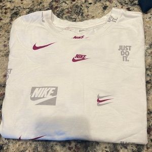 Nike Maroon and Grey T-Shirt